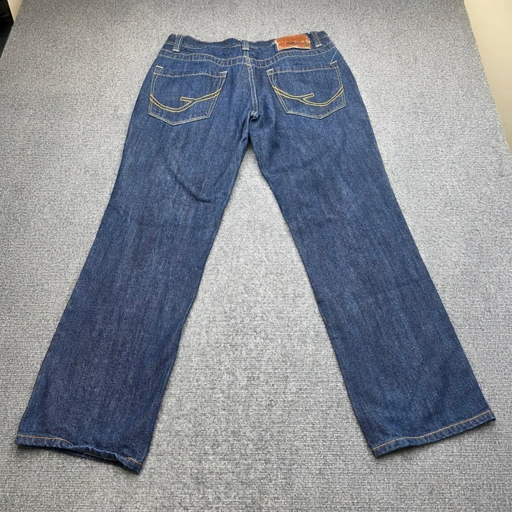 Ecko Unltd Jeans Mens 36x32 Slim Straight Fit Dark Blue Rhino Embroidered Y2K